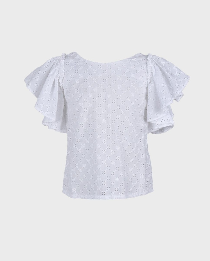 Blusa blanca perforada