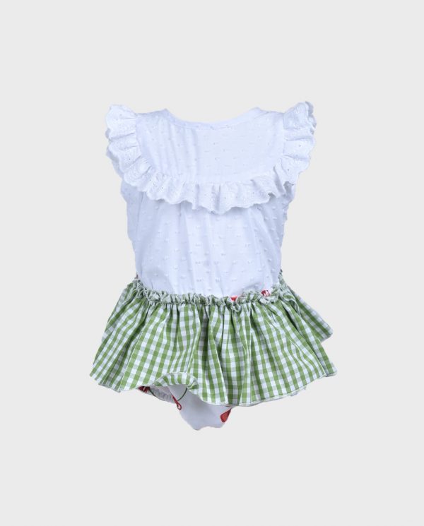 Braga-falda cerezas y camisa blanca
