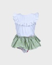 Braga-falda cerezas y camisa blanca